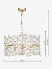 Dar Lighting Satin Gold Glass Fonda 3lt Pendant Light - Image 6 of 6