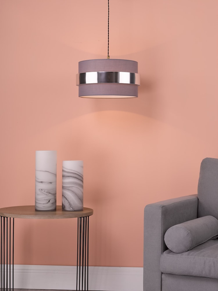 Dar Lighting Grey Easy Fit Oki Pendant Light - Image 1 of 4