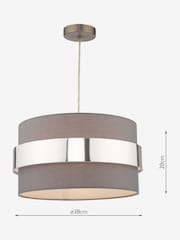 Dar Lighting Grey Easy Fit Oki Pendant Light - Image 3 of 4