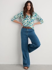 Seasalt Cornwall Blue Studio Glass 3/4 Sleeve Top - Image 2 of 5