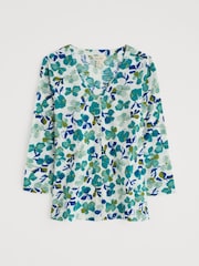 Seasalt Cornwall Blue Studio Glass 3/4 Sleeve Top - Image 4 of 5
