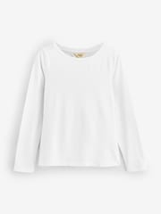 Seasalt Cornwall White Easel Long Sleeve Top in GOTS Certified Cotton Jersey - Image 4 of 6
