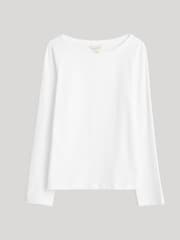 Seasalt Cornwall White Easel Long Sleeve Top in GOTS Certified Cotton Jersey - Image 5 of 6