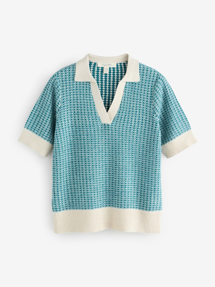 Seasalt Cornwall Blue Reed Bunting Knitted Top in GOTS Certified Cotton - Image 1 of 1 Seasalt Cornwall Blue Reed Bunting Knitted Top in GOTS Certified Cotton - Image 1 of 1