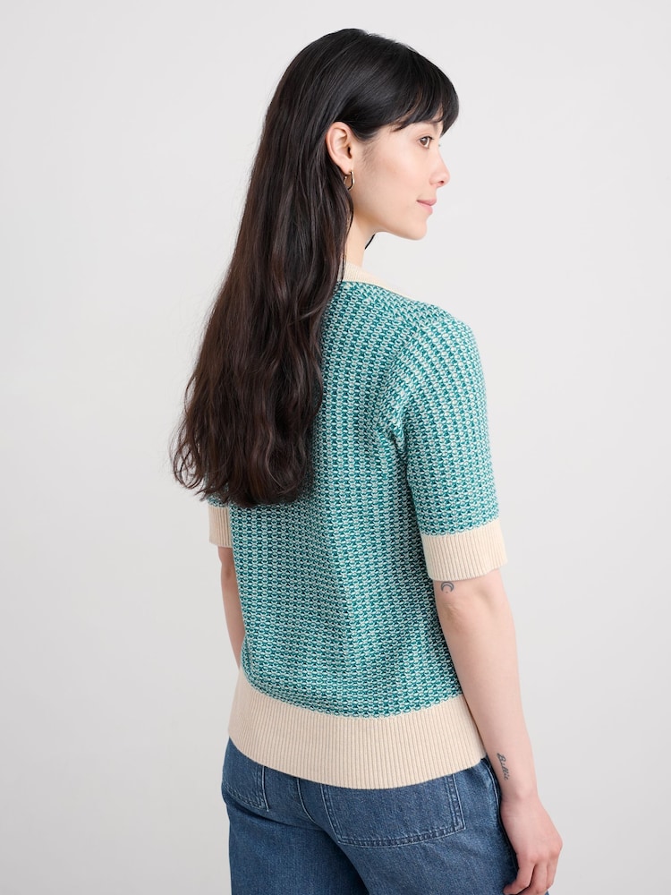 Seasalt Cornwall Blue Reed Bunting Knitted Top in Cotton - Image 2 of 5