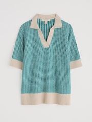 Seasalt Cornwall Blue Reed Bunting Knitted Top in Cotton - Image 4 of 5