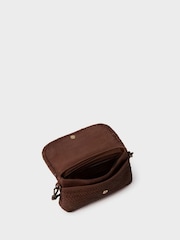 Osprey London The Joss Woven Leather Cross-Body Clutch Brown Bag - Image 3 of 4
