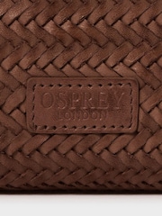 Osprey London The Joss Woven Leather Cross-Body Clutch Brown Bag - Image 4 of 4