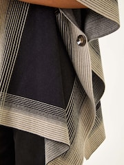 Roman Black Gradient Longline Knit Poncho - Image 5 of 5
