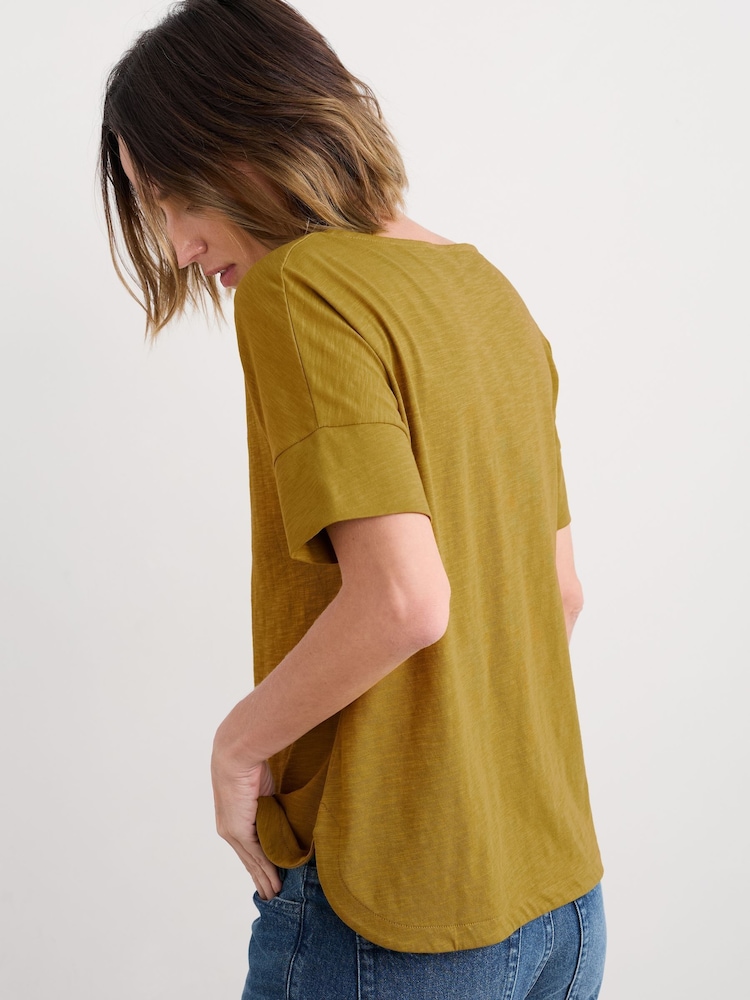 Seasalt Cornwall Yellow Bryher View T-Shirt in Cotton - Image 2 of 5 Seasalt Cornwall Yellow Bryher View T-Shirt in Cotton - Image 2 of 5