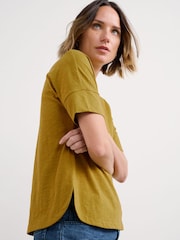 Seasalt Cornwall Yellow Bryher View T-Shirt in Cotton - Image 3 of 5