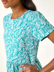 Roman Blue Abstract Print Jersey Dress - Image 5 of 5