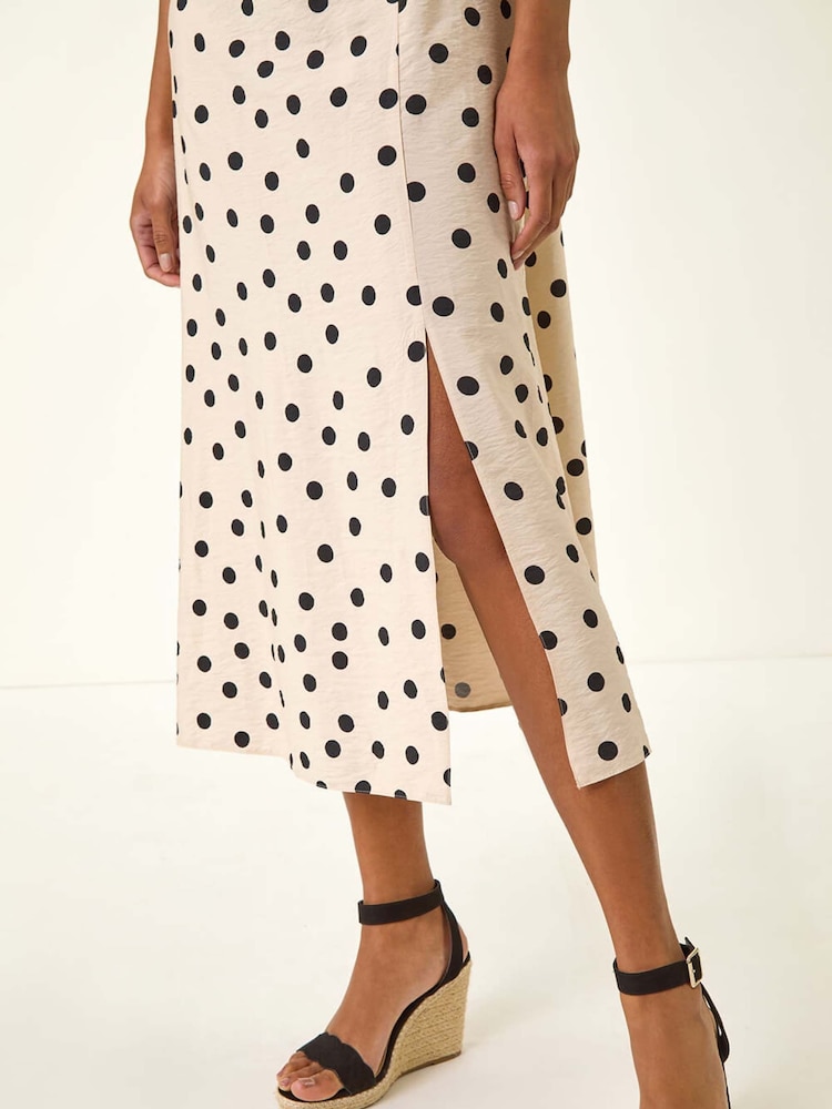 Roman White Spot Print Sweetheart Midi Dress - Image 5 of 5
