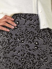 Roman Grey Animal Print Panelled Skirt - Image 5 of 5