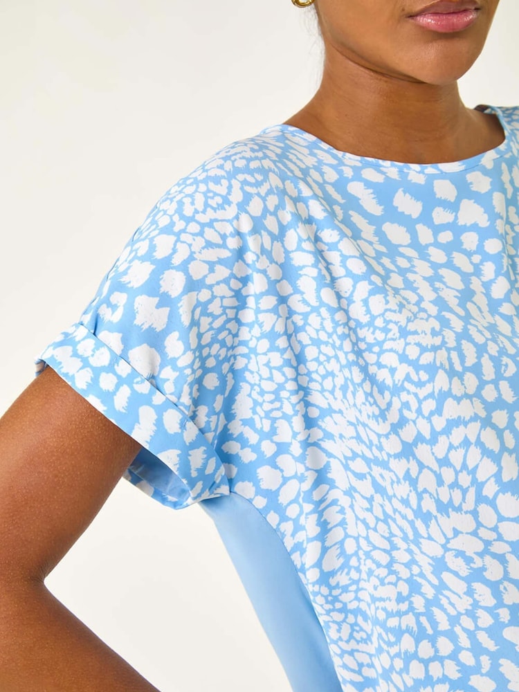 Roman Blue Spot Print Jersey Back T-Shirt - Image 6 of 6 Roman Blue Spot Print Jersey Back T-Shirt - Image 6 of 6