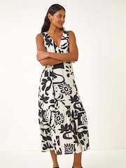 Vestido Midi abstrato romano em camadas - Imagem 2 de 5