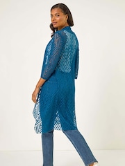 Coberturas de quimono Roman Mesh Burnout Longline - Imagem 2 de 5