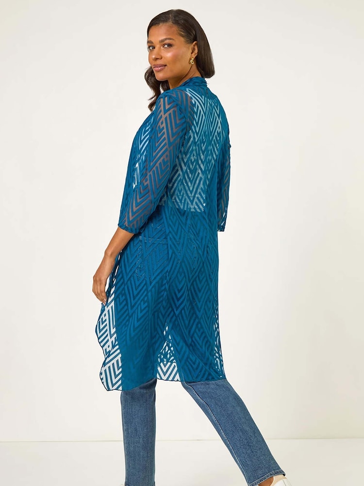 Coberturas de quimono Roman Mesh Burnout Longline - Imagem 2 de 5