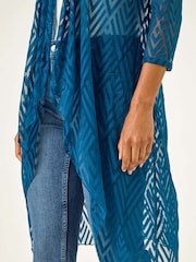 Coberturas de quimono Roman Mesh Burnout Longline - Imagem 5 de 5