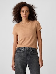 Gap Brown Cotton Short Sleeve Crew Neck T-Shirt - Image 1 of 5