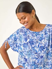 Roman Blue Printed Tie Sleeve T-Shirt - Image 2 of 5