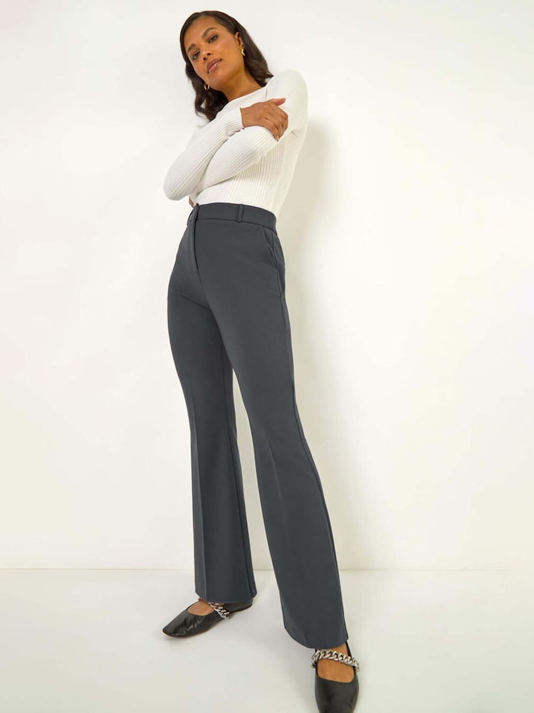Roman Grey Bootcut Leg Stretch Trousers - Image 1 of 5