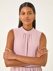 Roman Pink Tiered Swing Midi Dress - Image 4 of 5