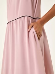 Roman Pink Tiered Swing Midi Dress - Image 5 of 5