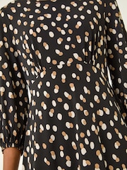 Vestido elástico com estampa romana salpicada - Imagem 5 de 5