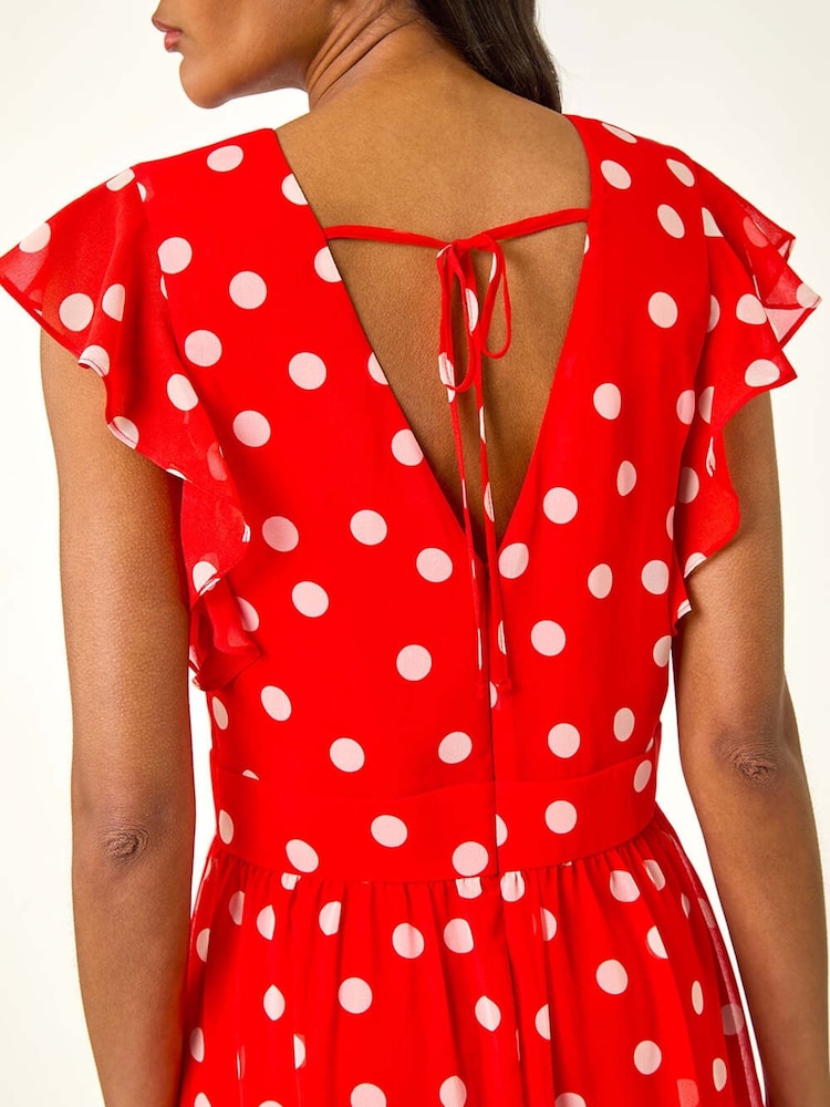 Vestido Roman Spot com babados, fit e Flare - Imagem 5 de 5