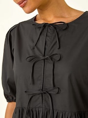 Roman Black Tie Front Smock Dress - Image 5 of 5