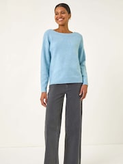Roman Blue Ribbon Bow Tie Back Jumper - Image 1 of 5