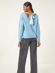Roman Blue Ribbon Bow Tie Back Jumper - Image 2 of 5