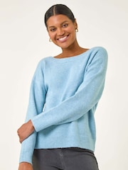 Roman Blue Ribbon Bow Tie Back Jumper - Image 3 of 5