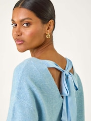 Roman Blue Ribbon Bow Tie Back Jumper - Image 4 of 5