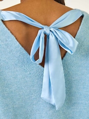 Roman Blue Ribbon Bow Tie Back Jumper - Image 5 of 5