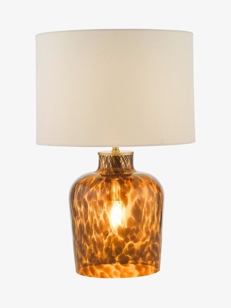 Dar Lighting Amber Glass Leandra Table Lamp - Image 2 of 5