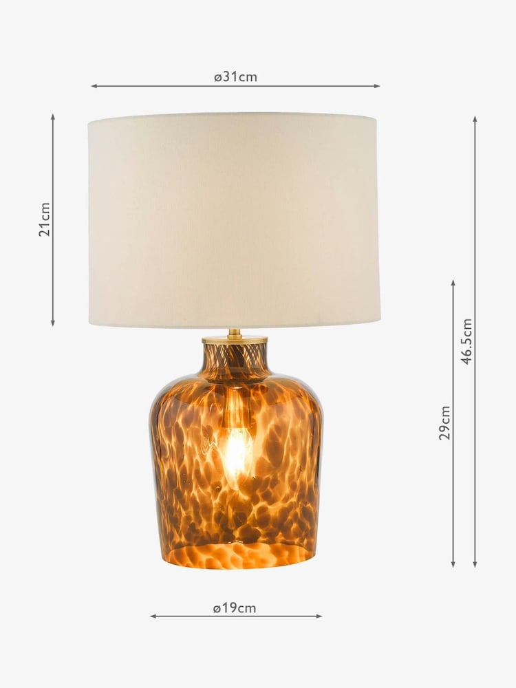 Dar Lighting Amber Glass Leandra Table Lamp - Image 5 of 5