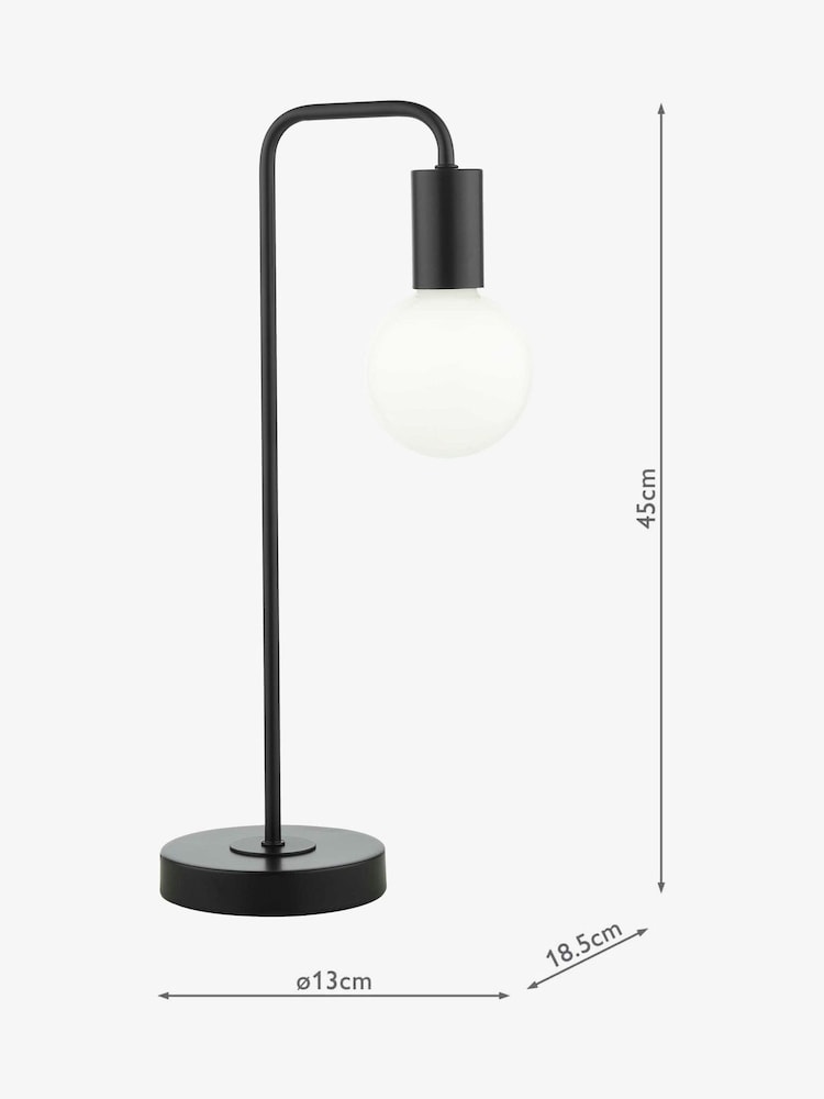Dar Lighting Matt Black Dena Table Lamp - Image 8 of 8