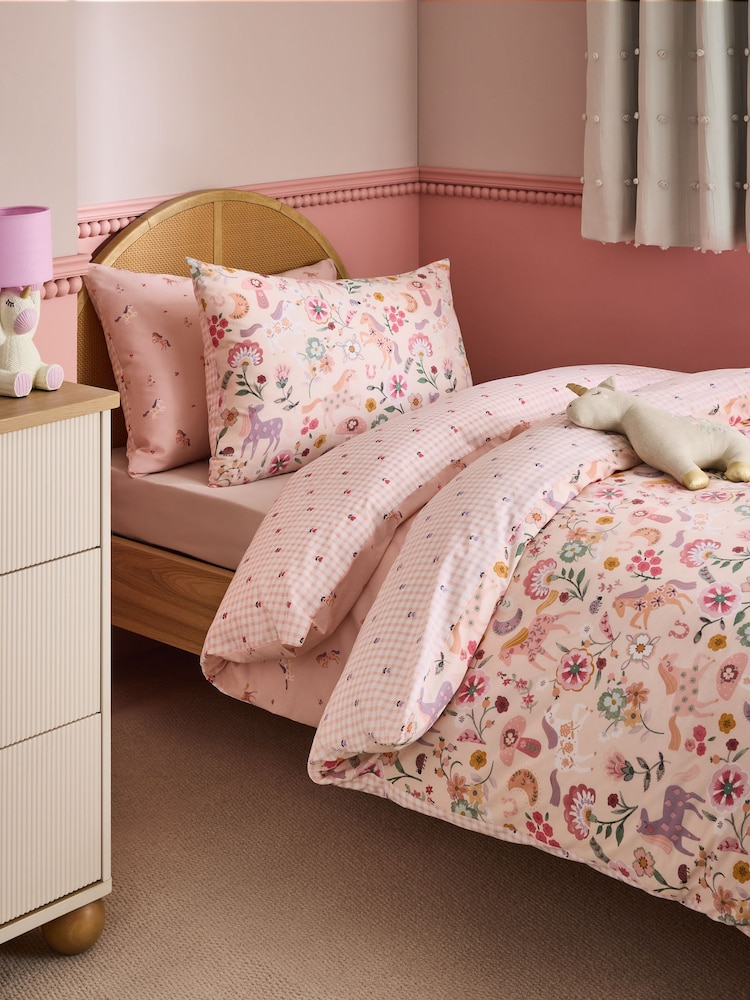 2 Pack Pink Horses Duvet Cover and Pillowcase Set - Image 2 of 7