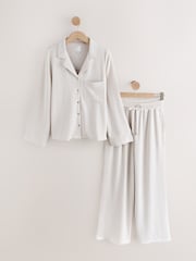 Neutral Stripe Jersey Button Through Pyjamas - Image 6 of 8