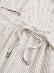 Neutral Stripe Jersey Button Through Pyjamas - Image 7 of 8