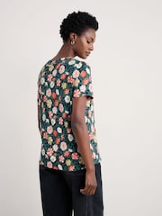 Seasalt Cornwall Blue Barnoon Jersey Printed Short Sleeve Top - Image 3 of 5