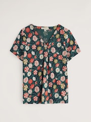 Seasalt Cornwall Blue Barnoon Jersey Printed Short Sleeve Top - Image 4 of 5