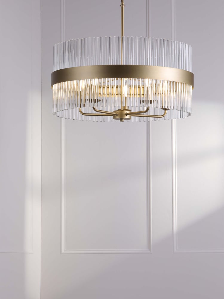 Laura Ashley Brass Alexa 3 Light 5 Light Pendant - Image 1 of 6