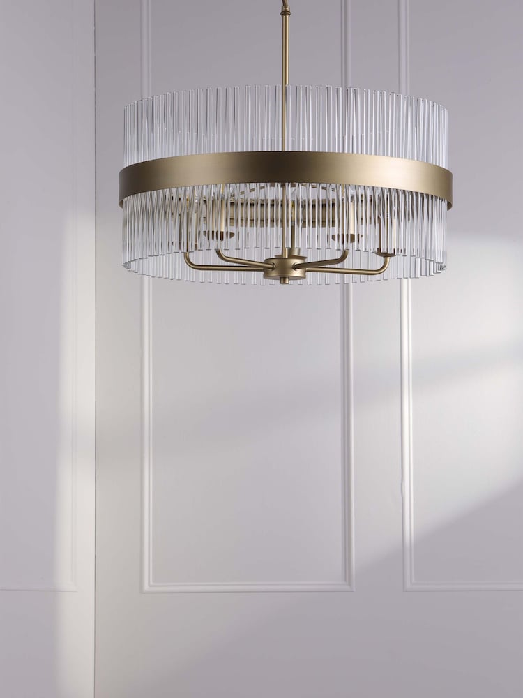 Laura Ashley Brass Alexa 3 Light 5 Light Pendant - Image 2 of 6