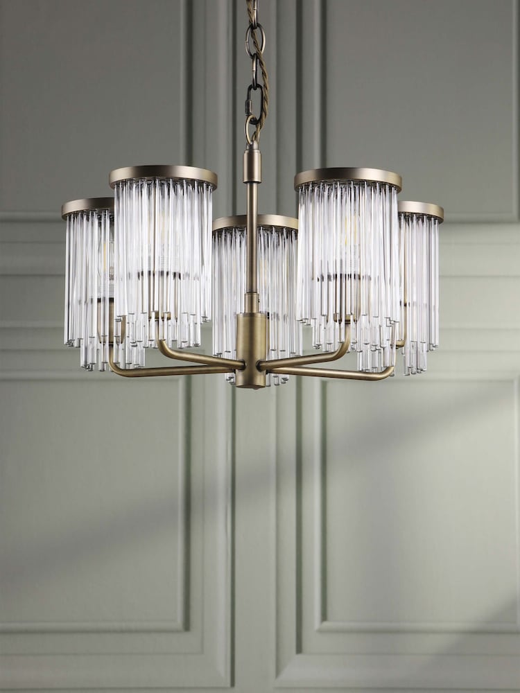 Laura Ashley Brass Hilcote 5 Light Pendant - Image 2 of 7