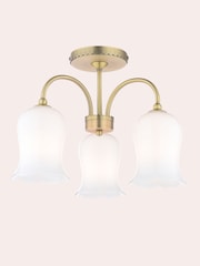 Laura Ashley Brass Lidsell 3 Light Semi Flush - Image 3 of 6
