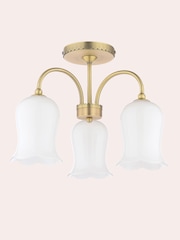 Laura Ashley Brass Lidsell 3 Light Semi Flush - Image 4 of 6