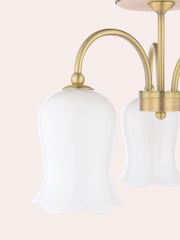 Laura Ashley Brass Lidsell 3 Light Semi Flush - Image 5 of 6